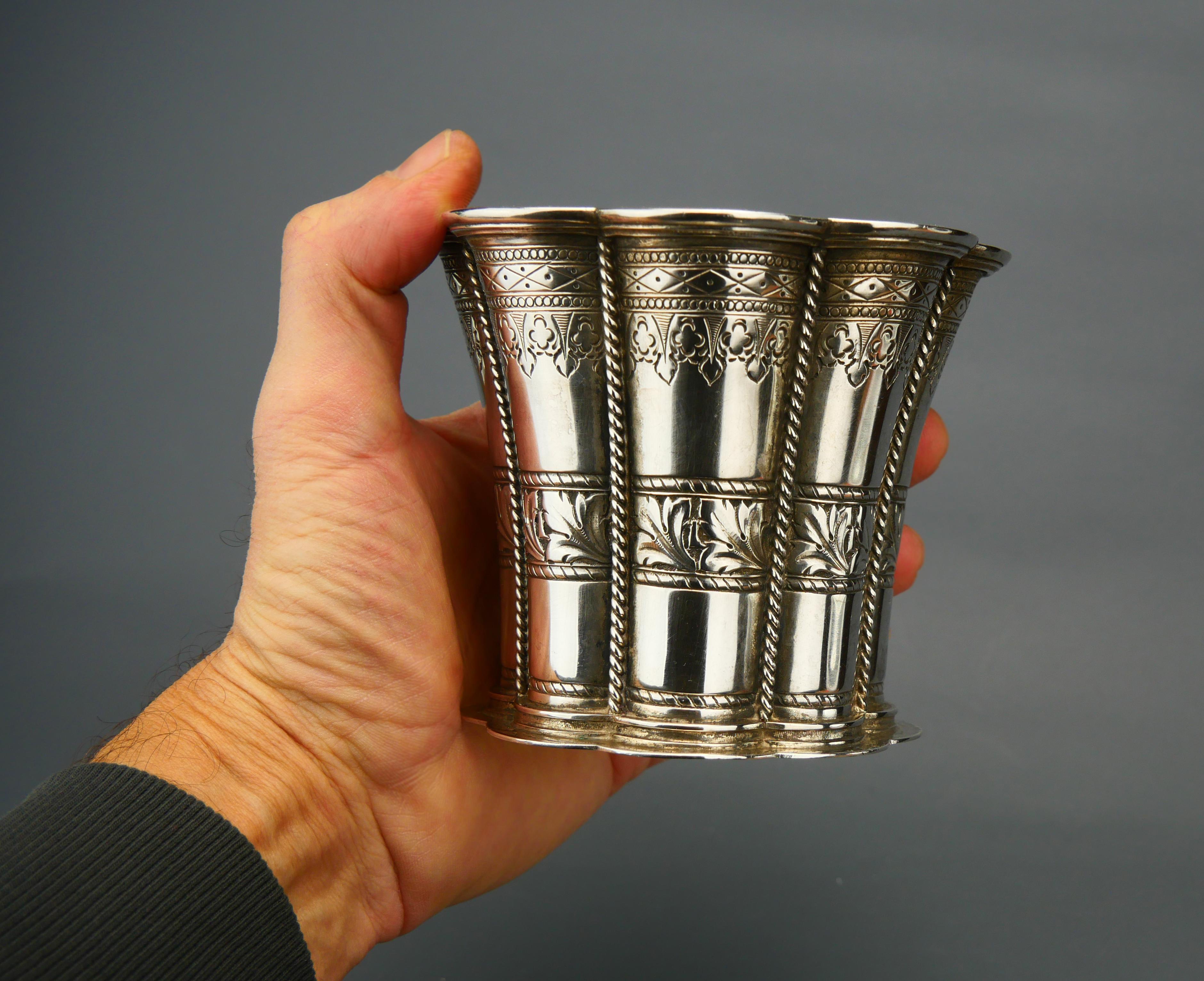 1927 Large Danish Cup solid Gilt 830 Silver / 319 gr in vendita 5