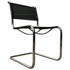 1927, Mart Stam for Thonet, S33 Chair, in Black Netweave Version
