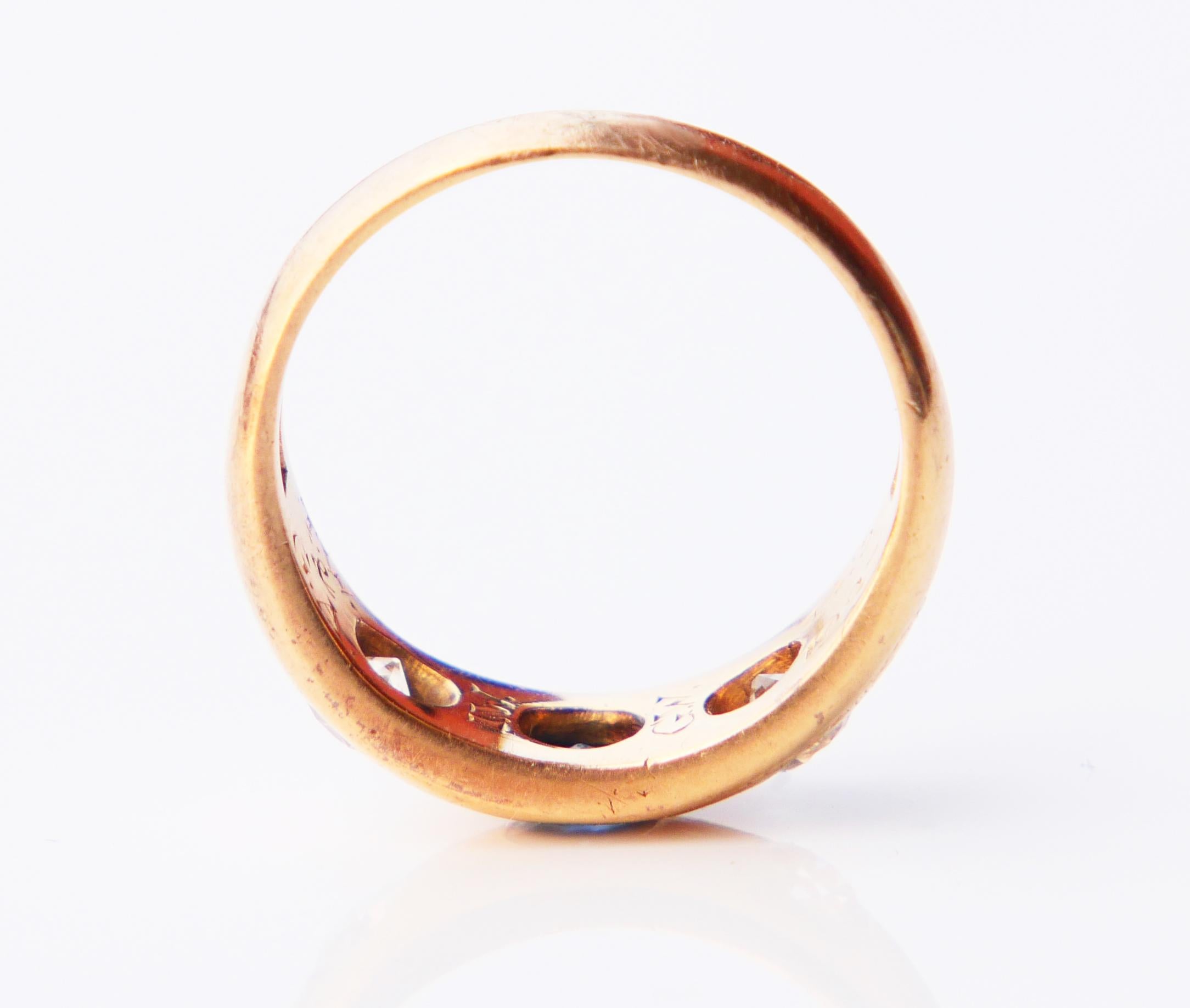 1927 Men Lord Ring 0.5 ct Sapphire 0.6 ctw Diamonds solid 18K Gold Ø US 6.5/ 6g For Sale 8