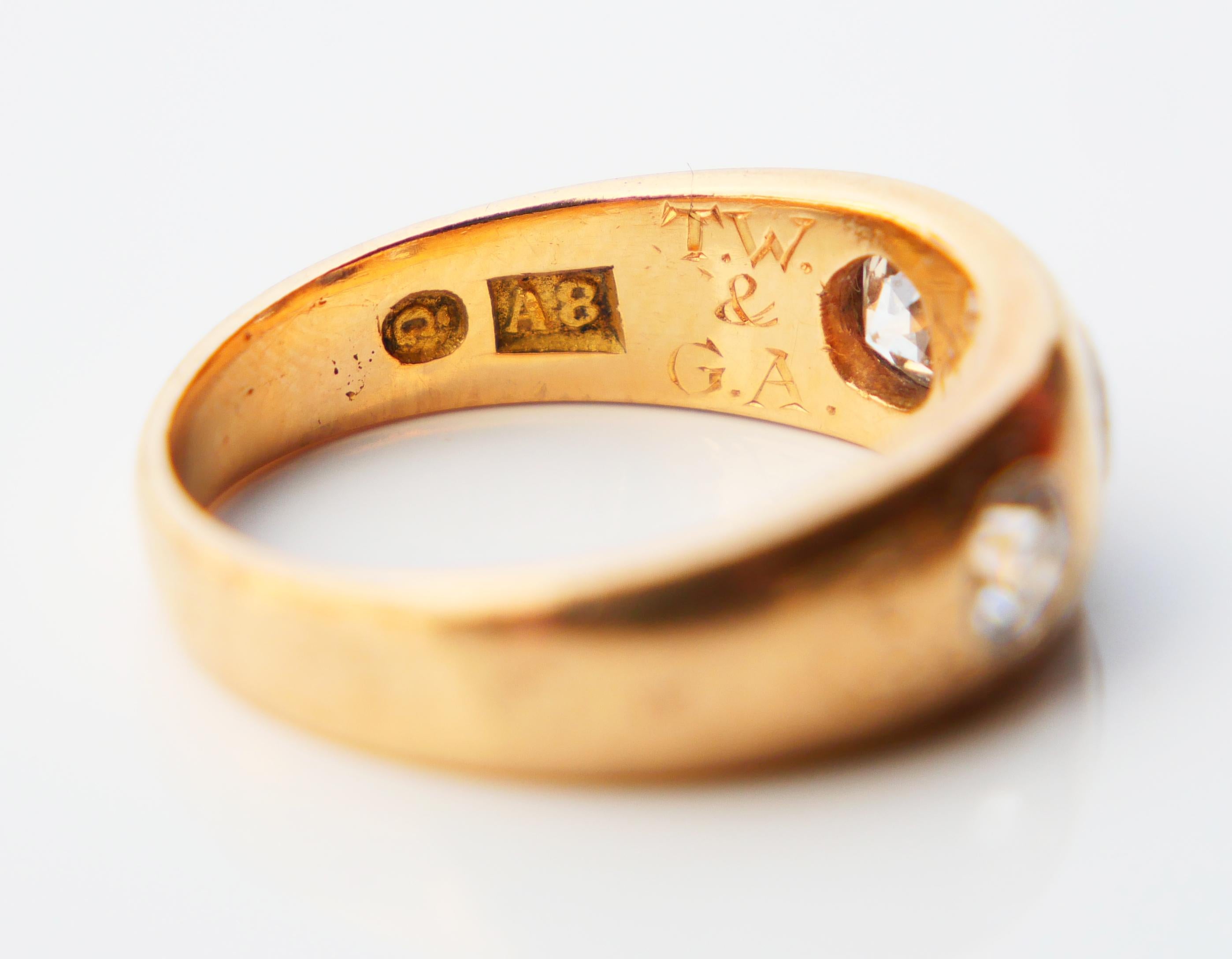 1927 Men Lord Ring 0.5 ct Sapphire 0.6 ctw Diamonds solid 18K Gold Ø US 6.5/ 6g For Sale 12