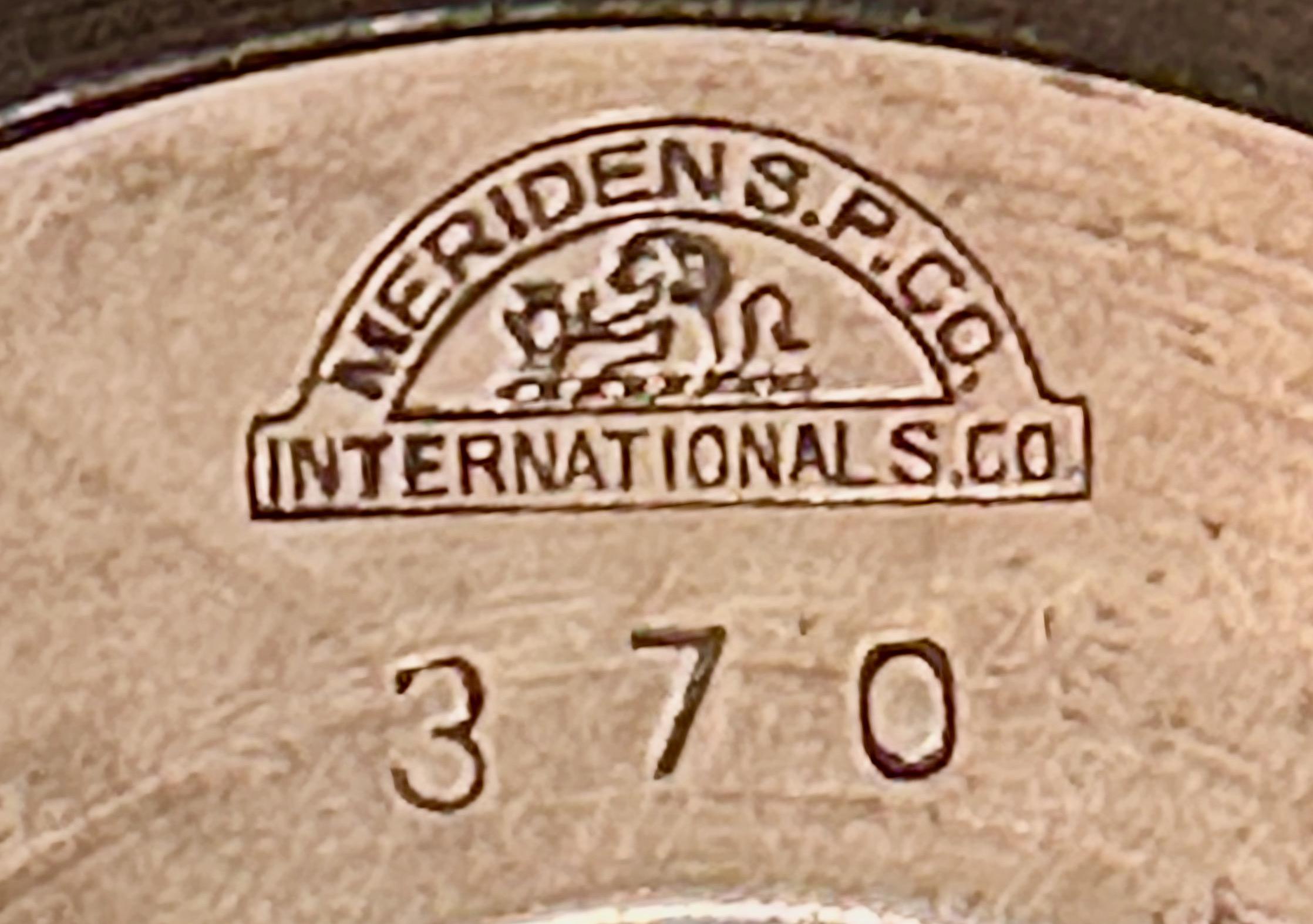 1927 Meriden International Silver Cocktail Shaker Amber Ball Top Art Deco For Sale 3