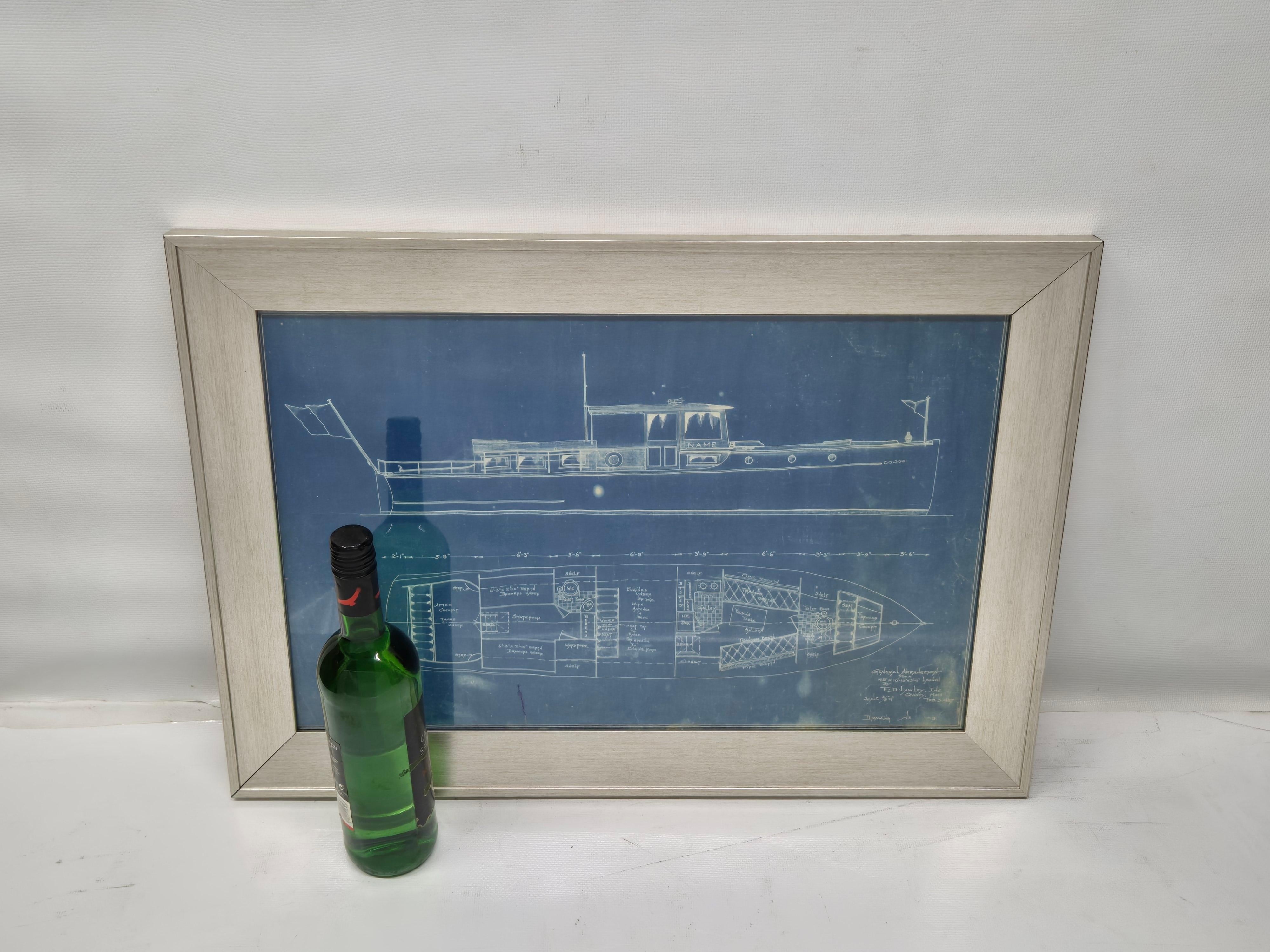 1927 Plano original del yate de F.D. Lawley de Quincy, Mass Norteamericano en venta