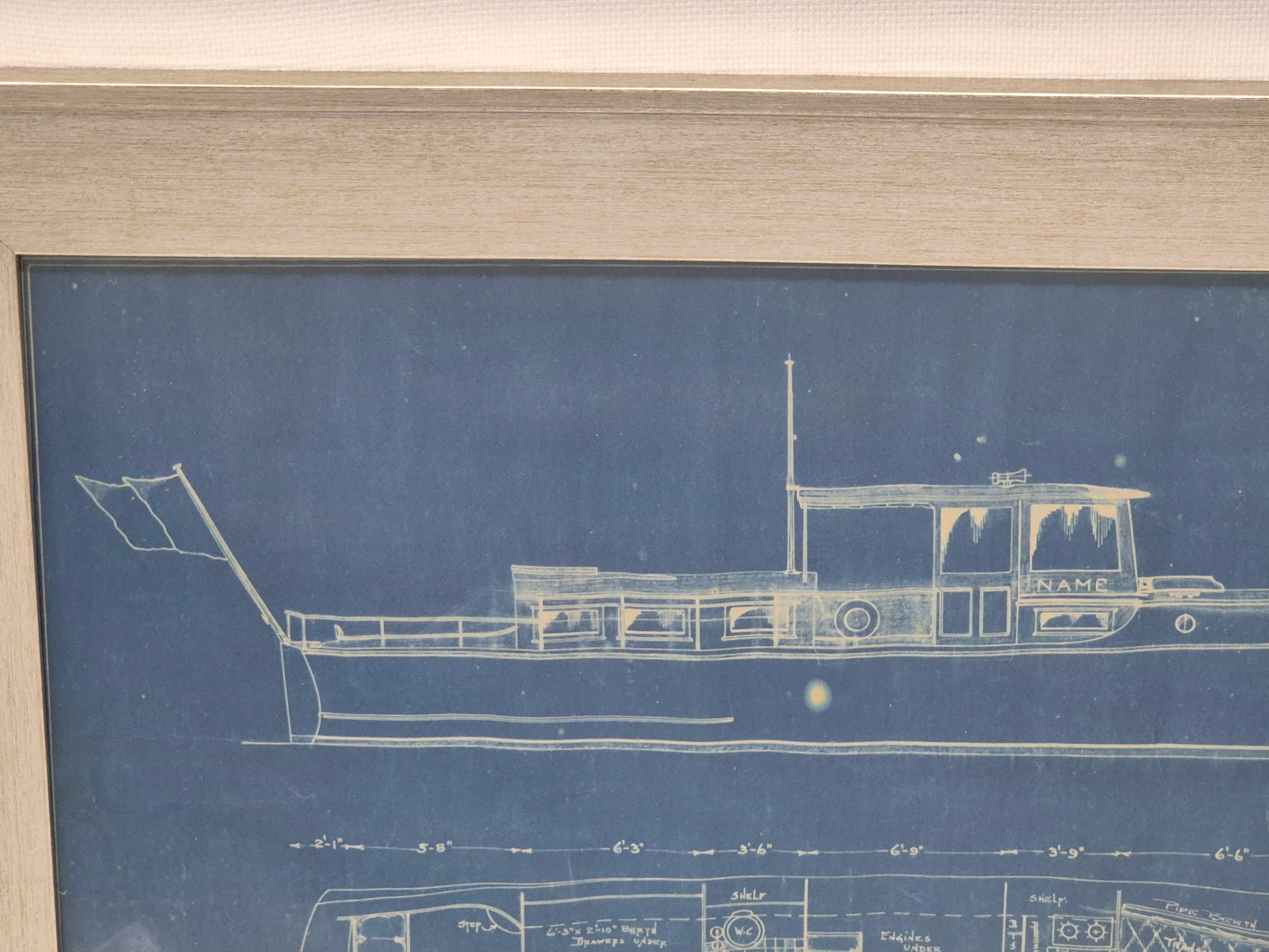 1927 Plano original del yate de F.D. Lawley de Quincy, Mass en Bueno estado para la venta en Norwell, MA