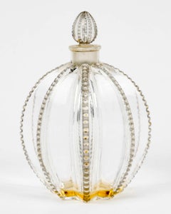 1927 Rene Lalique Art Deco Modernist Perfume Bottle Gregoire Glass Grey Patina