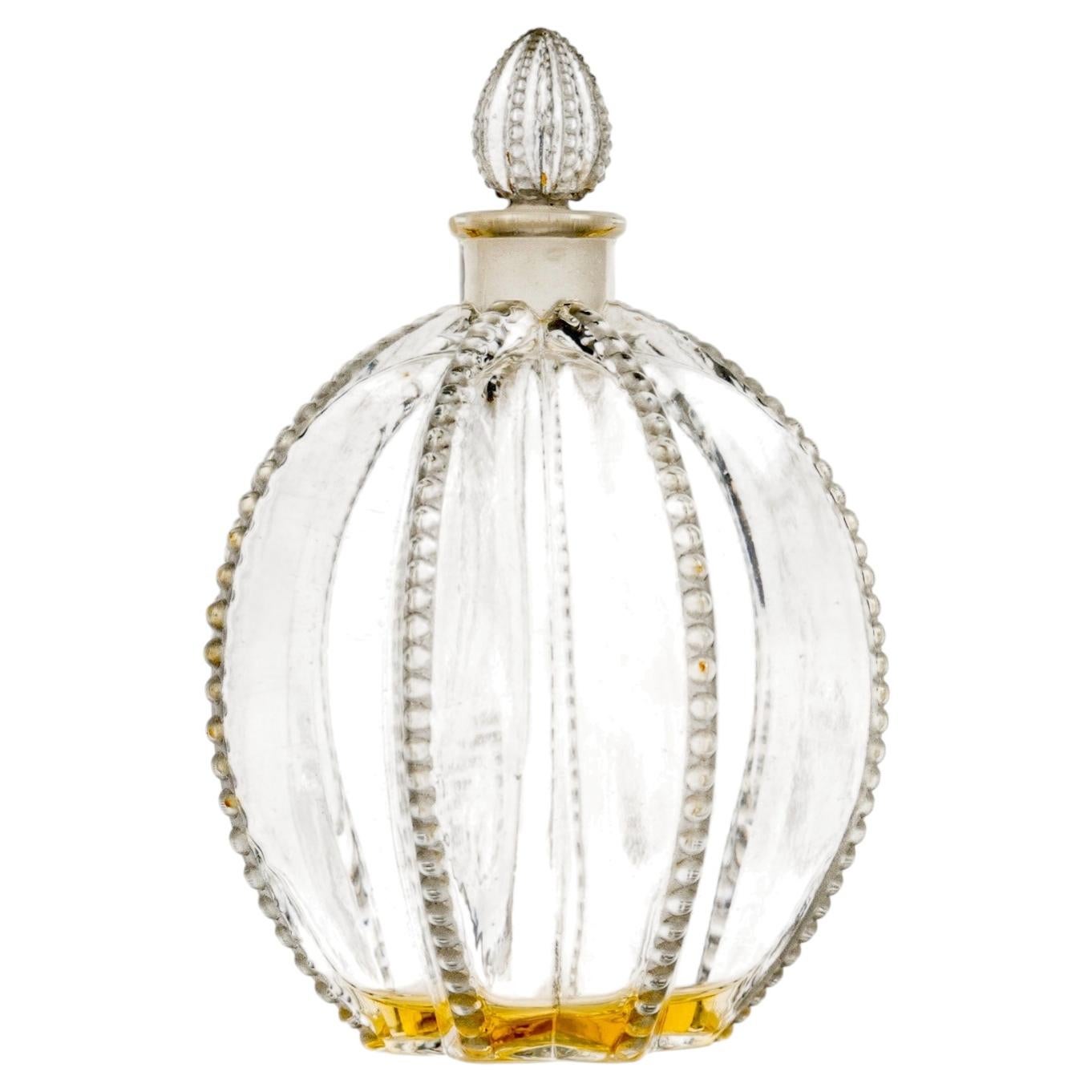1927 Rene Lalique Art Deco Modernist Perfume Bottle Gregoire Glass Grey Patina
