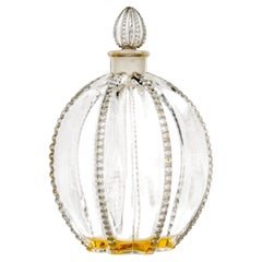 1927 Rene Lalique Art Deco Modernist Perfume Bottle Gregoire Glass Grey Patina