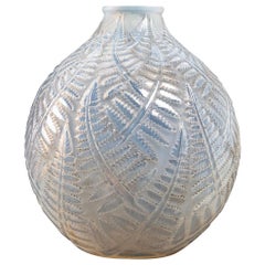 1927 René Lalique Espalion Vase Double Cased Opalescent Glass with Grey Patina