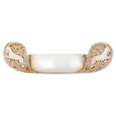 1927 René Lalique Jardiniere Centerpiece Saint-Hubert Glass with Sepia Patina