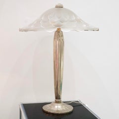 1927 René Lalique - Lamp Verone Dahlias Glass & Nickeled Bonze