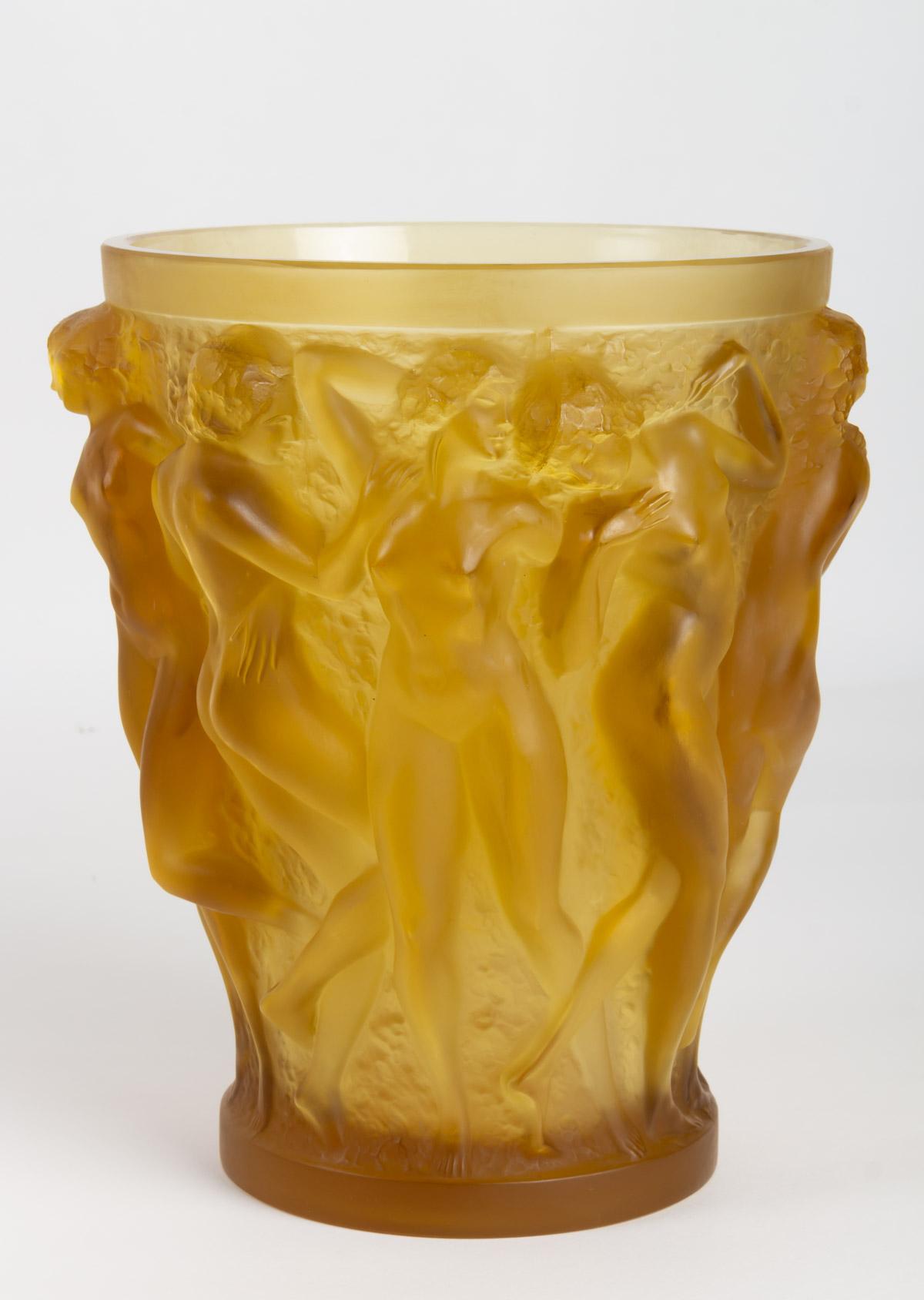lalique amber vase