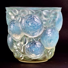 1927 Rene Lalique Original Oran Vase in Opalescent Glass