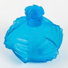 1927 Rene Lalique - Perfume Bottle Camille Electric Blue Glass