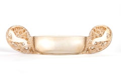 1927 René Lalique Saint-Hubert Jardinière Bowl Frosted Glass with Sepia Patina