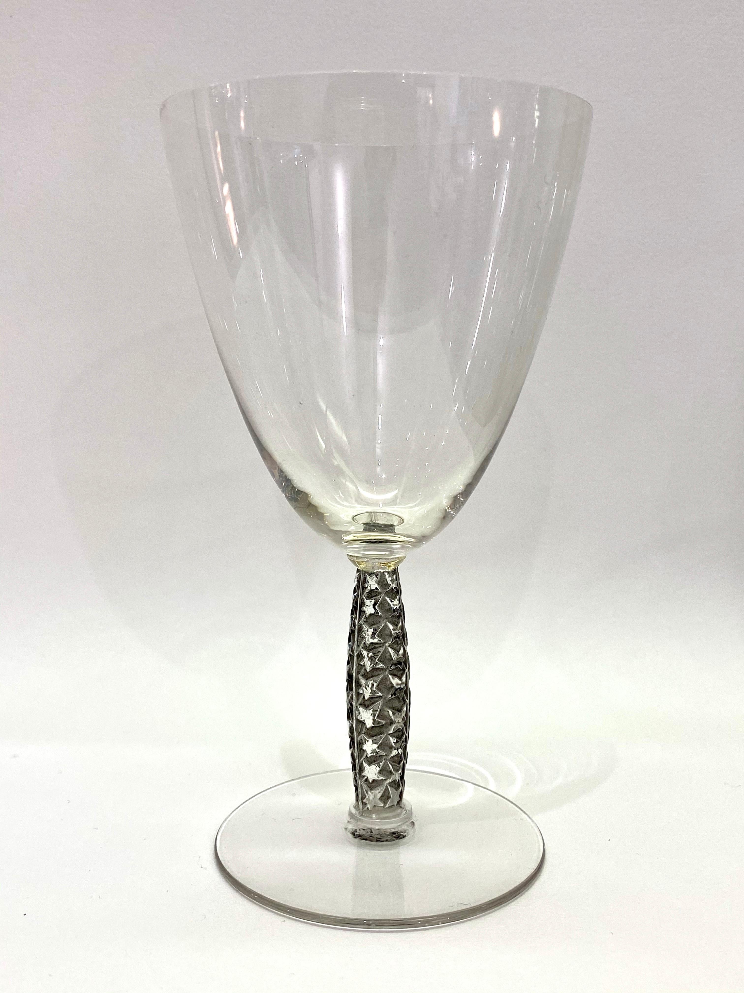 French 1927 René Lalique Set 36 Pieces Glasses Dornach Water Wine Bordeaux Bourgogne
