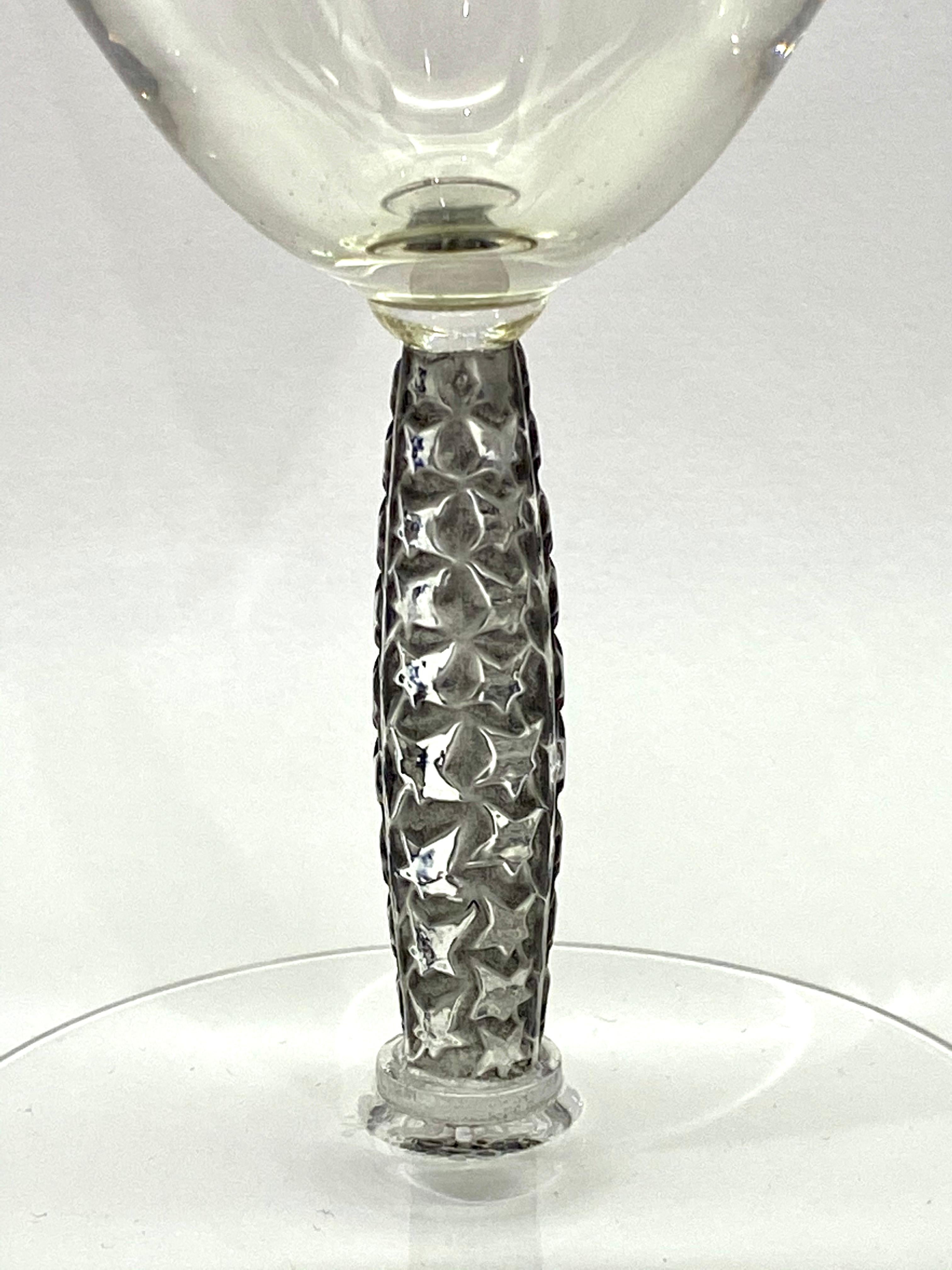 Molded 1927 René Lalique Set 36 Pieces Glasses Dornach Water Wine Bordeaux Bourgogne