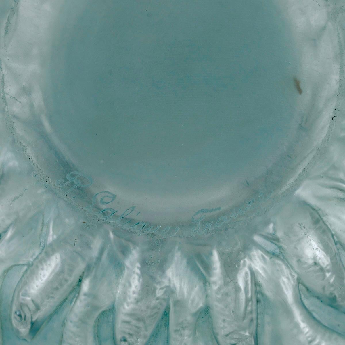 Molded 1927 René Lalique - Vase Marisa Glass with Blue Green Patina For Sale