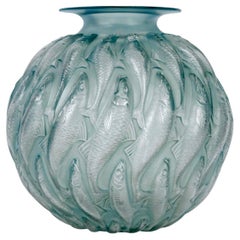 1927 René Lalique - Vase Marisa Glass with Blue Green Patina