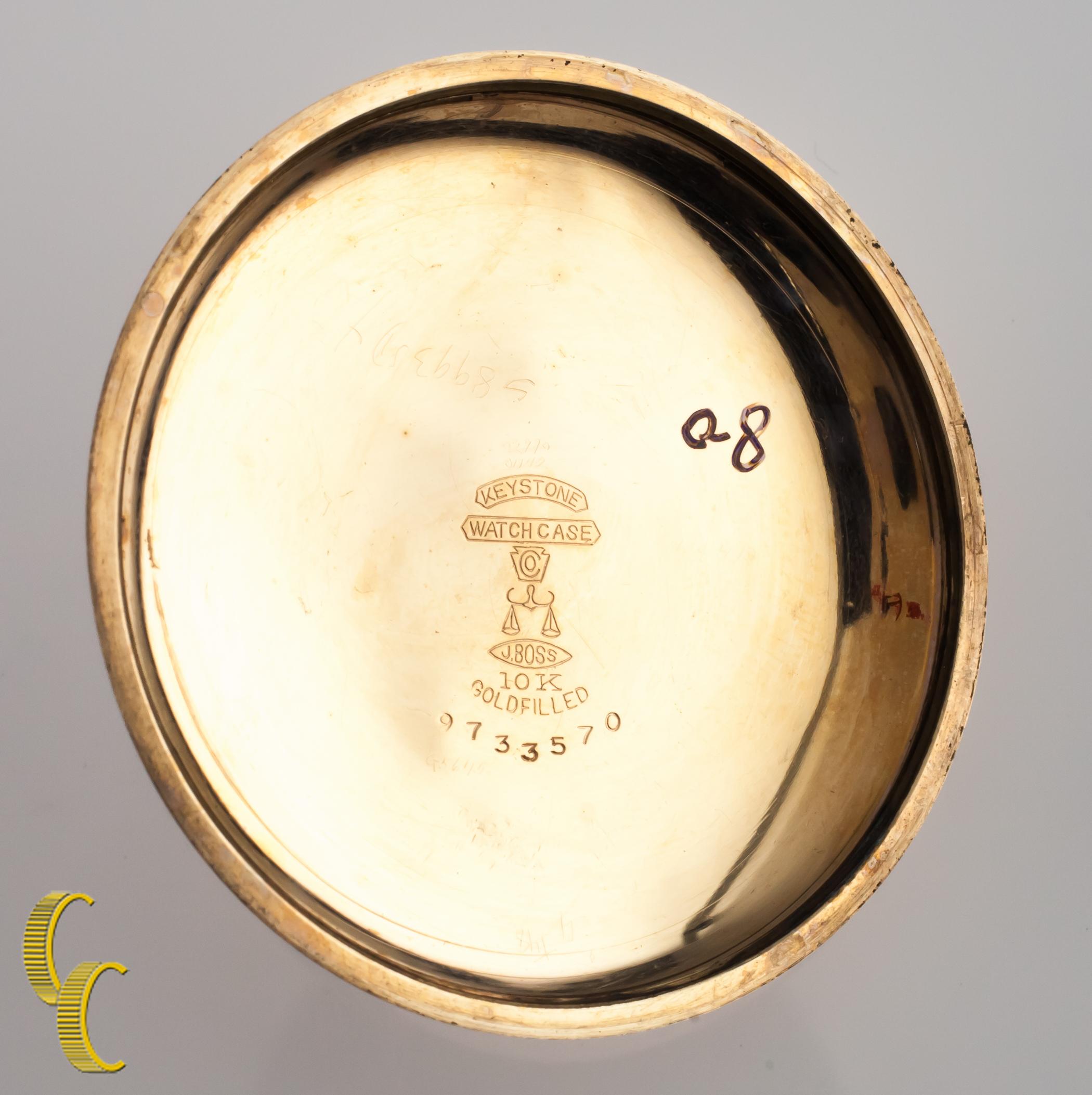 Modern 1927 Waltham Gold-Filled Open Face Pocket Watch, Size 16S For Sale