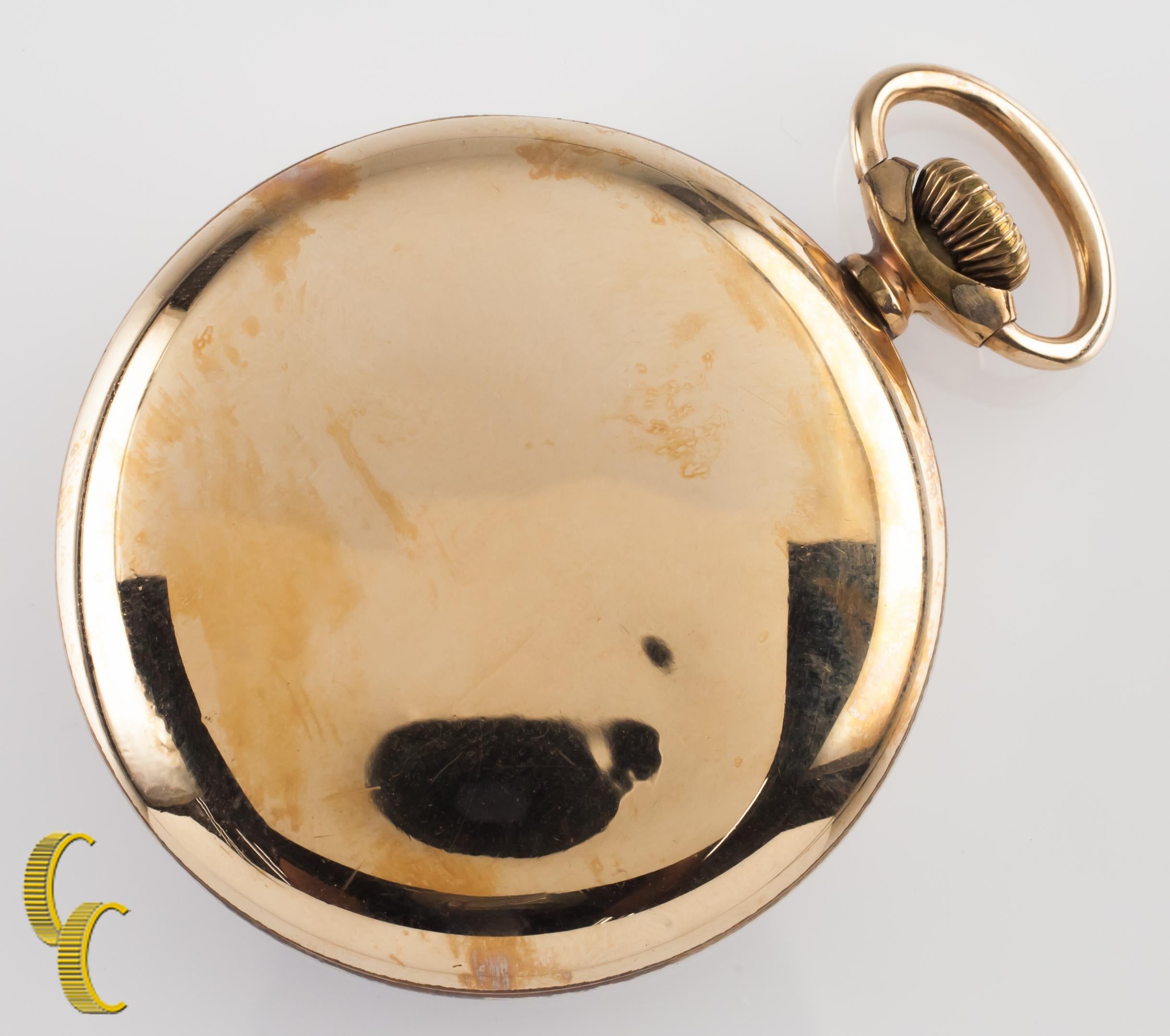 1927 Waltham Gold-Filled Open Face Pocket Watch, Size 16S In Good Condition For Sale In Van Nuys, CA