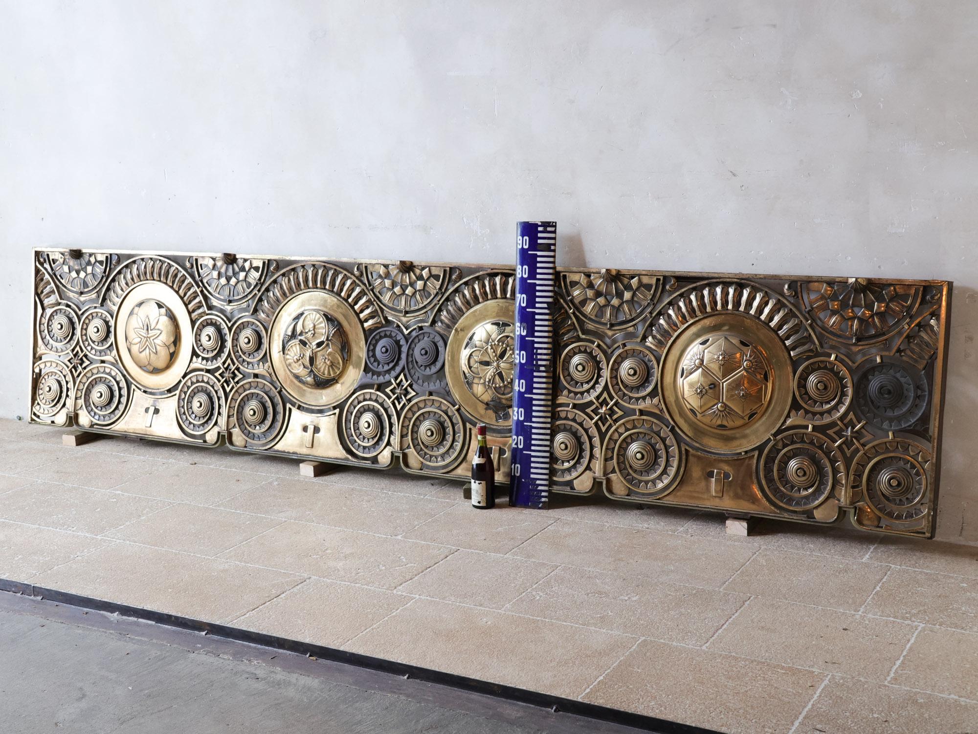 Art-Déco-Bar aus Kupfer und Bronze im Art déco-Stil – Hotelreception – Thekenfront, 1920er Jahre im Zustand „Relativ gut“ im Angebot in Baambrugge, NL
