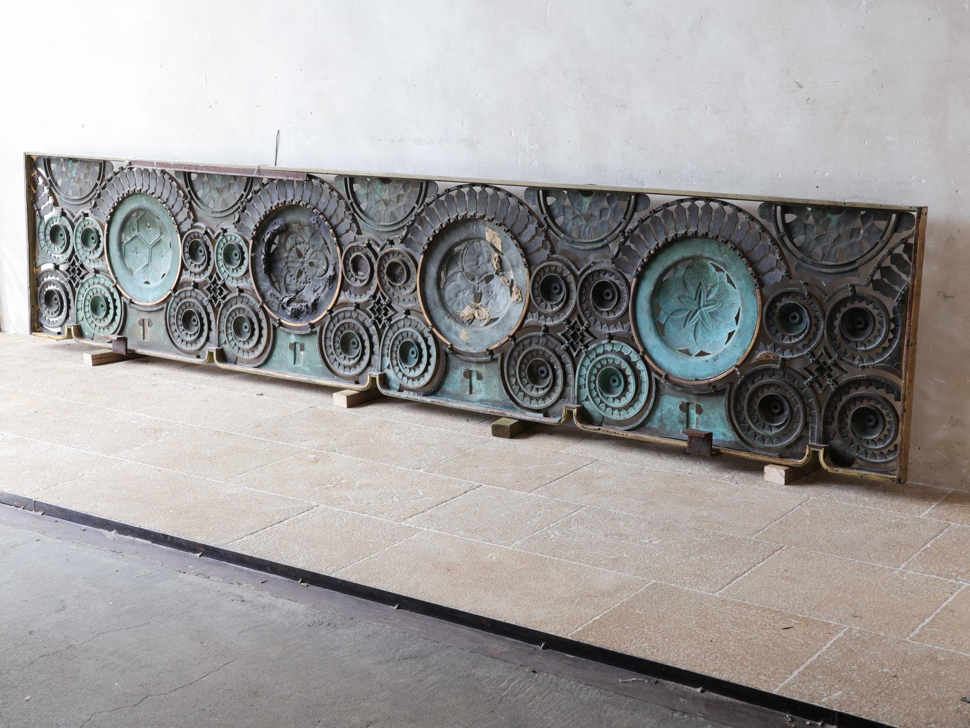 Art-Déco-Bar aus Kupfer und Bronze im Art déco-Stil – Hotelreception – Thekenfront, 1920er Jahre im Angebot 2