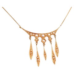 1928 Collar Antiguo Perlas Naturales Oro macizo 18K / 46cm/ 4.7gr