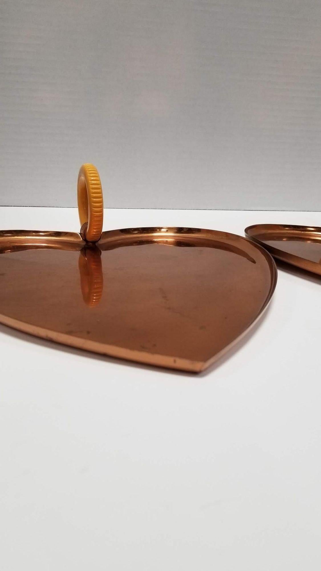 Mid-20th Century 1928 Art Deco Rare Chase Brass Serving Heart Tray For Sale