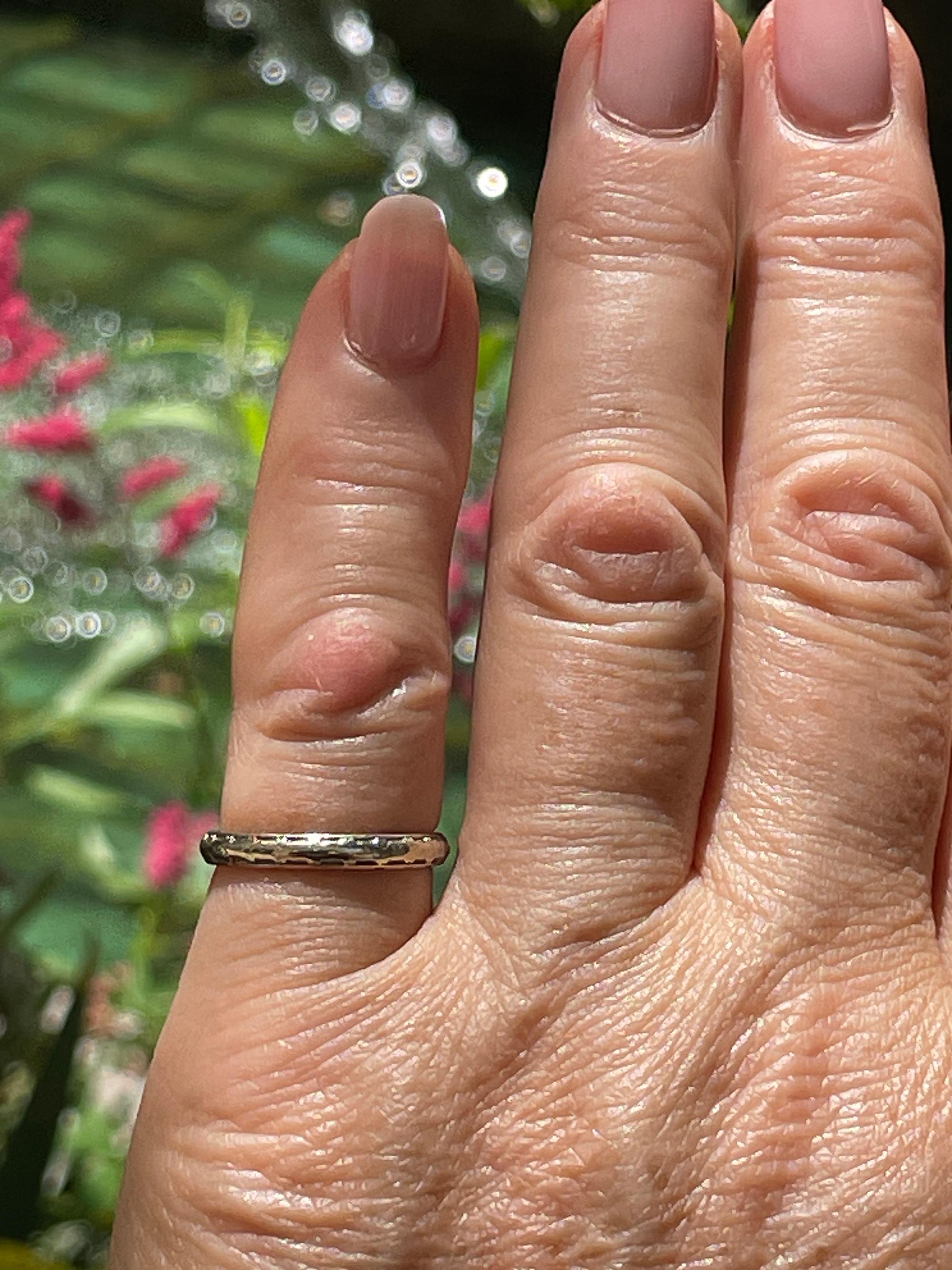 1928 Art Deco Vintage Wedding  18K White Gold Band Ring by Alfred Humbert & Son 3