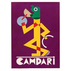1928 Campari Viola, Fortunato Depero Original Used Poster
