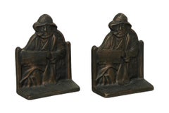 1928 Cast Iron Cape Cod Fisherman Bookends - a Pair