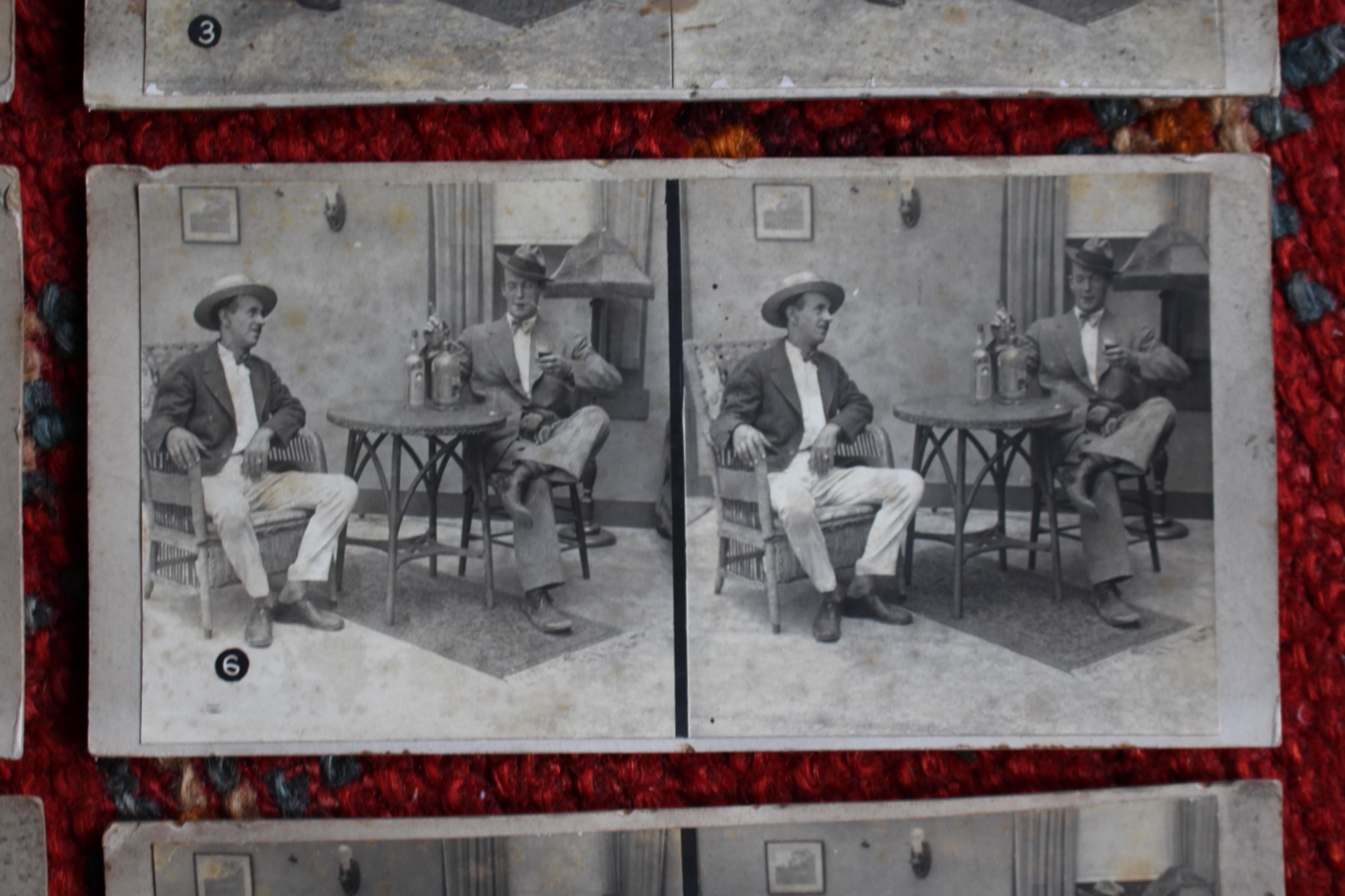 1928 Drink or Turn Into Bones Rare American Prohibition Stereoview Cards Curio en vente 6