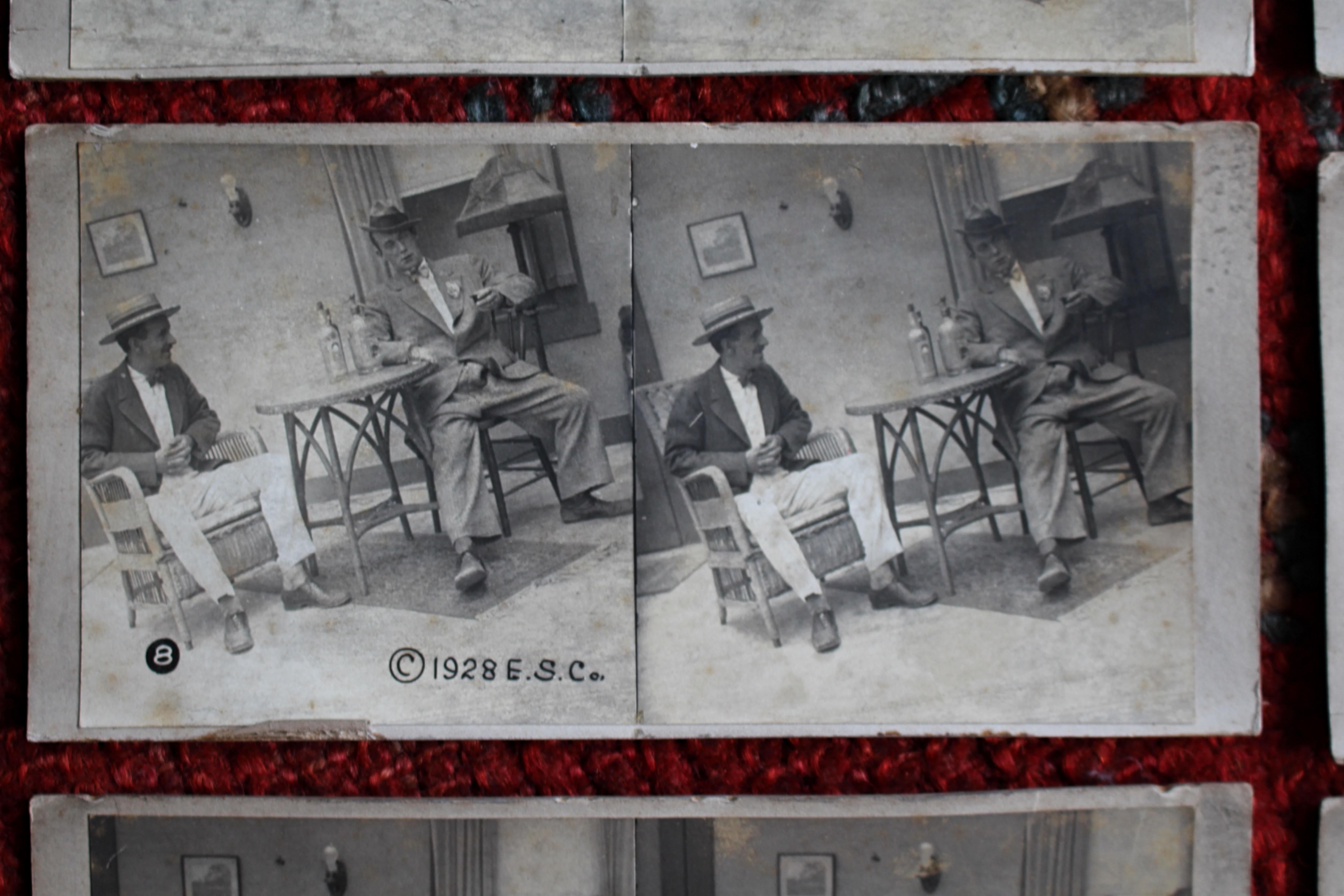 1928 Drink or Turn Into Bones Rare American Prohibition Stereoview Cards Curio en vente 8