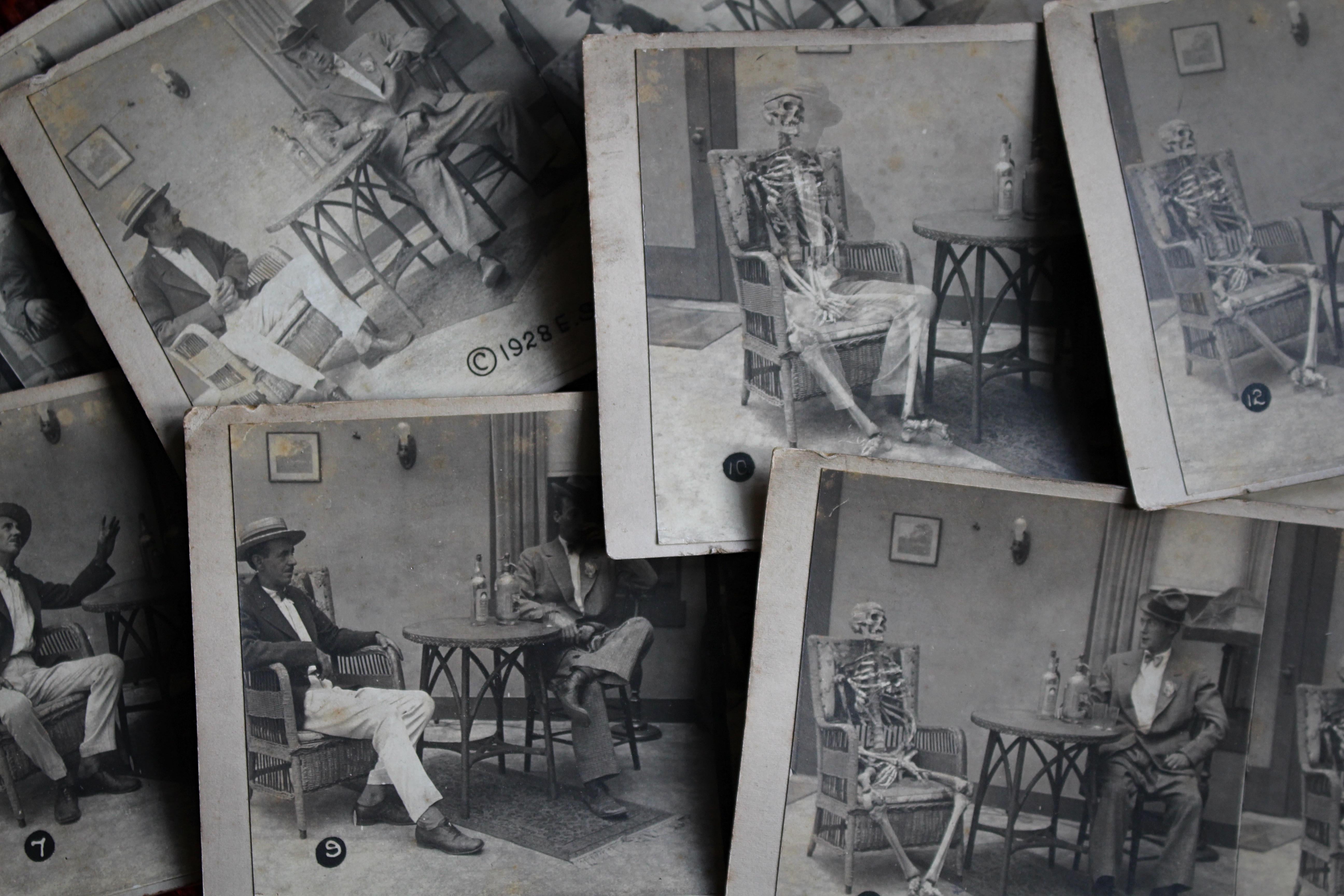 1928 Drink or Turn Into Bones Rare American Prohibition Stereoview Cards Curio en vente 13