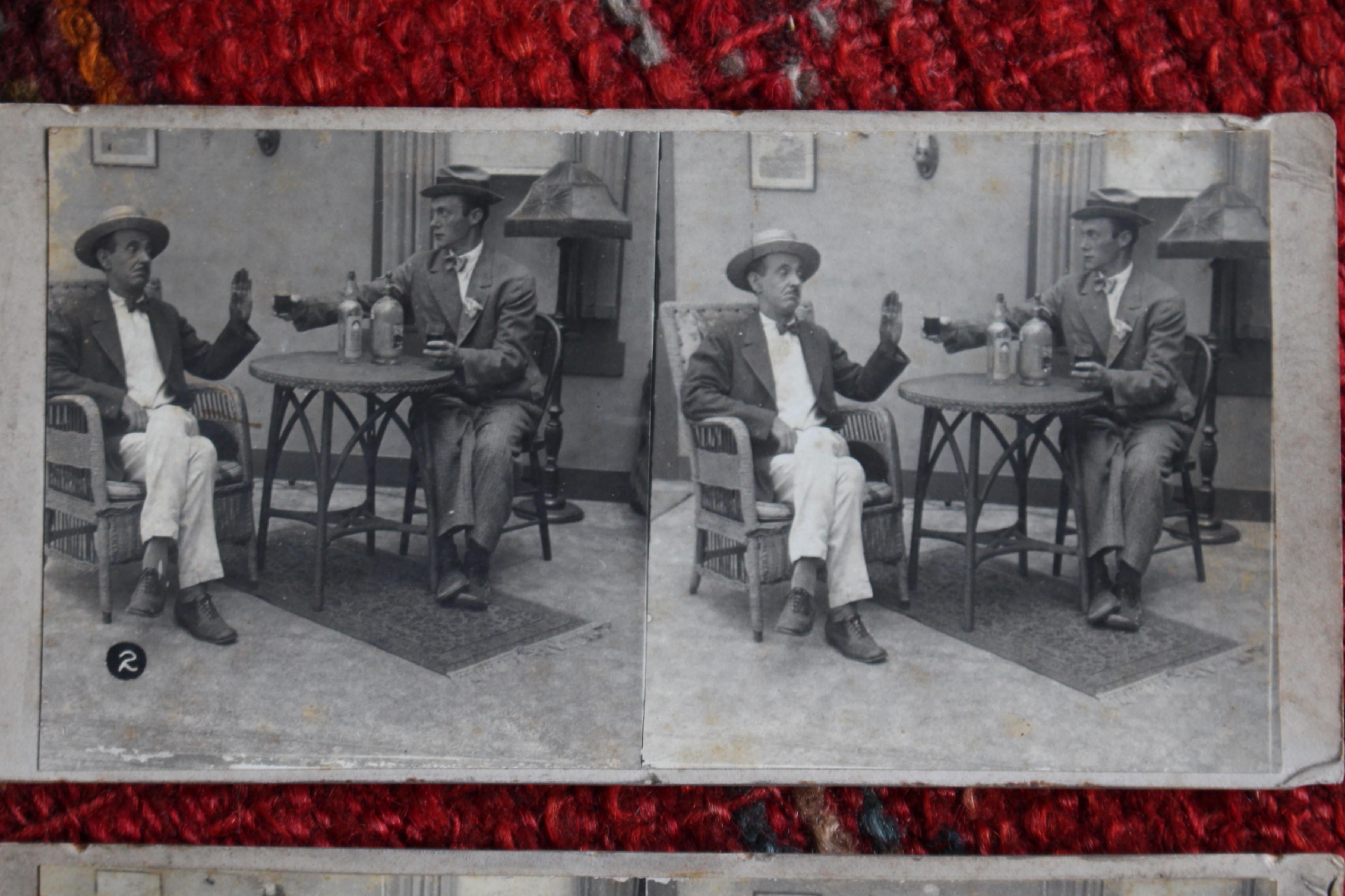1928 Drink or Turn Into Bones Rare American Prohibition Stereoview Cards Curio en vente 2