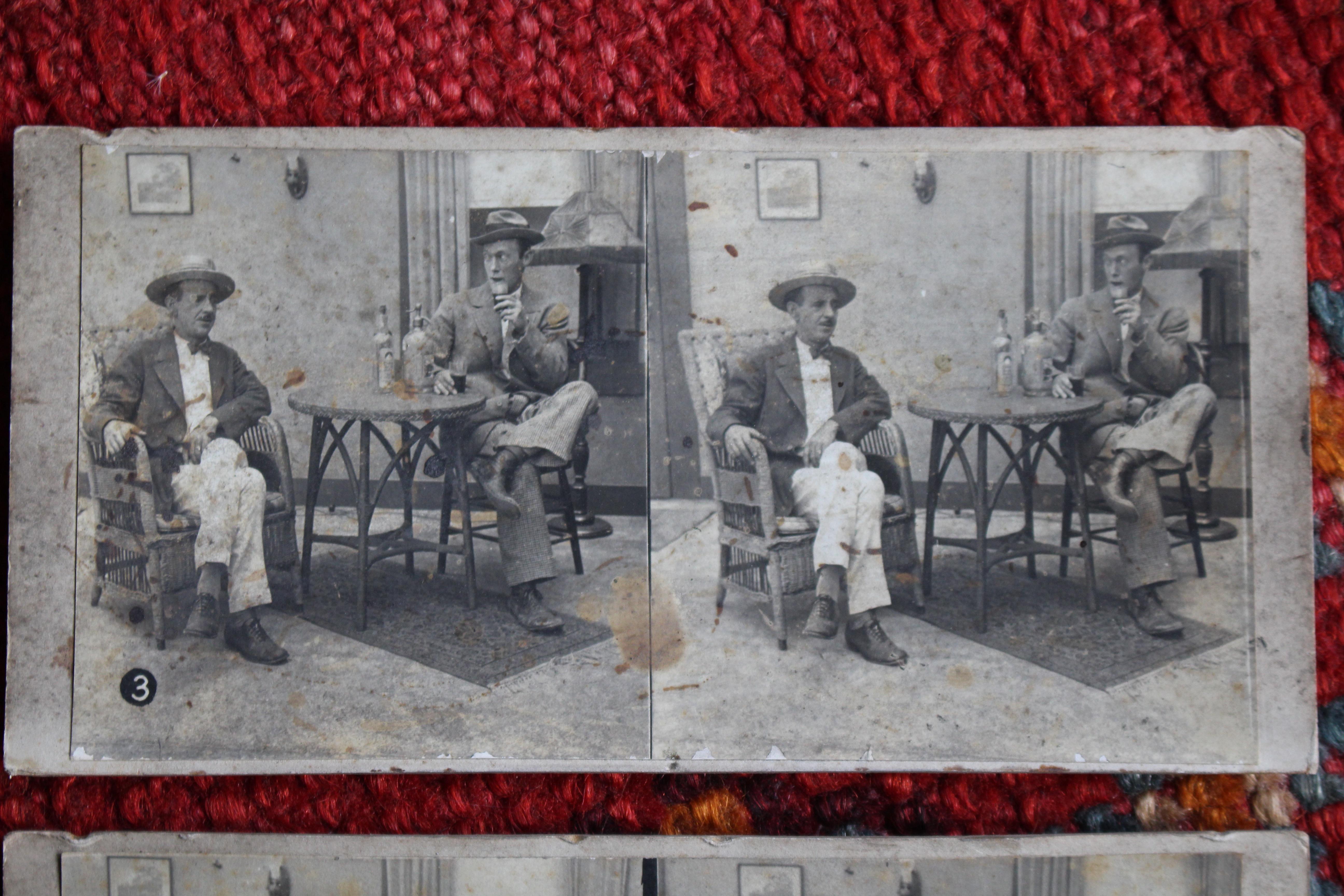 1928 Drink or Turn Into Bones Rare American Prohibition Stereoview Cards Curio en vente 3