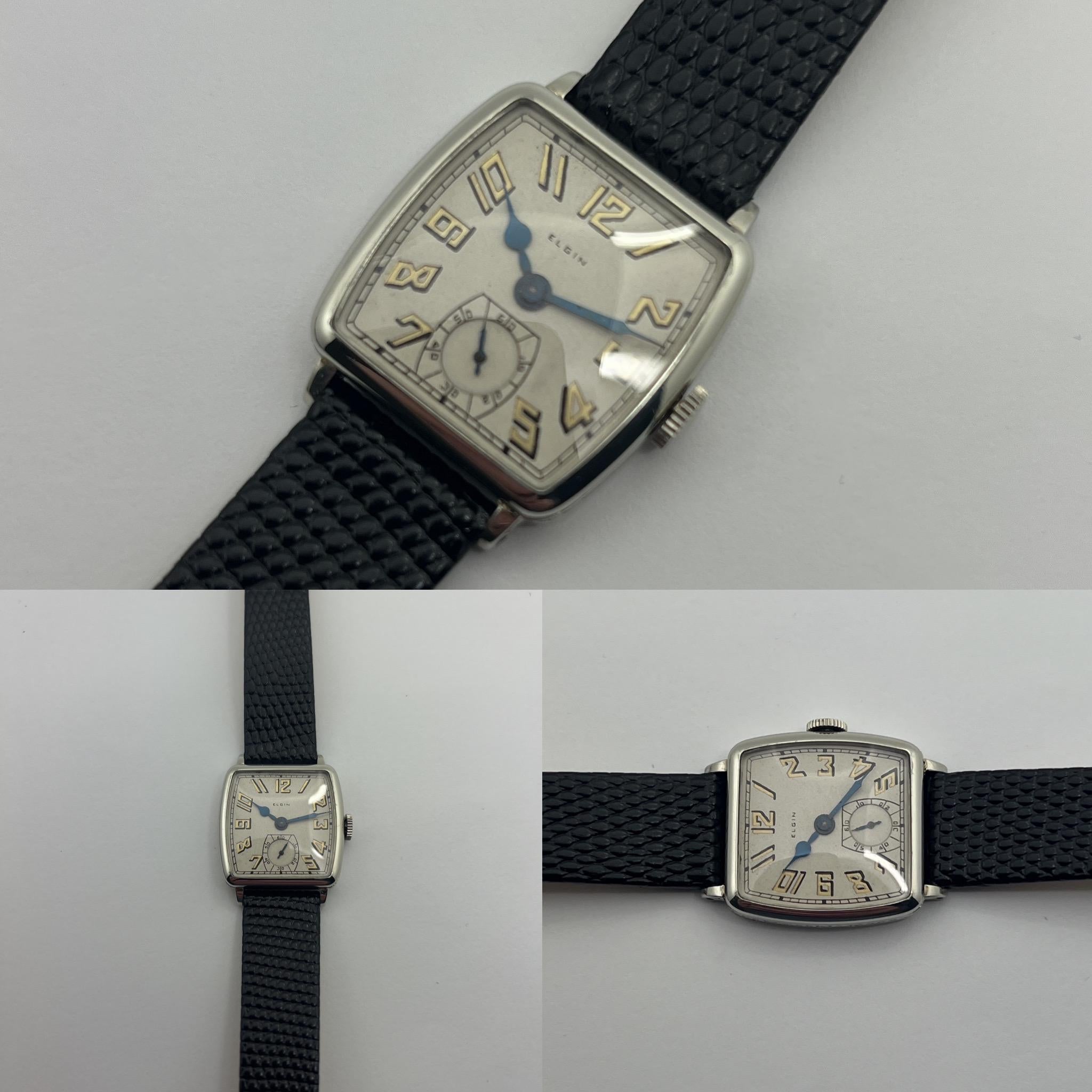 Thank you for dropping by. I have a sublime offering that is Art Deco through and through.  Elgin, one of the prolific early American wrist watch manufacturers. The played a significant role during the early wristwatch era. This is just an