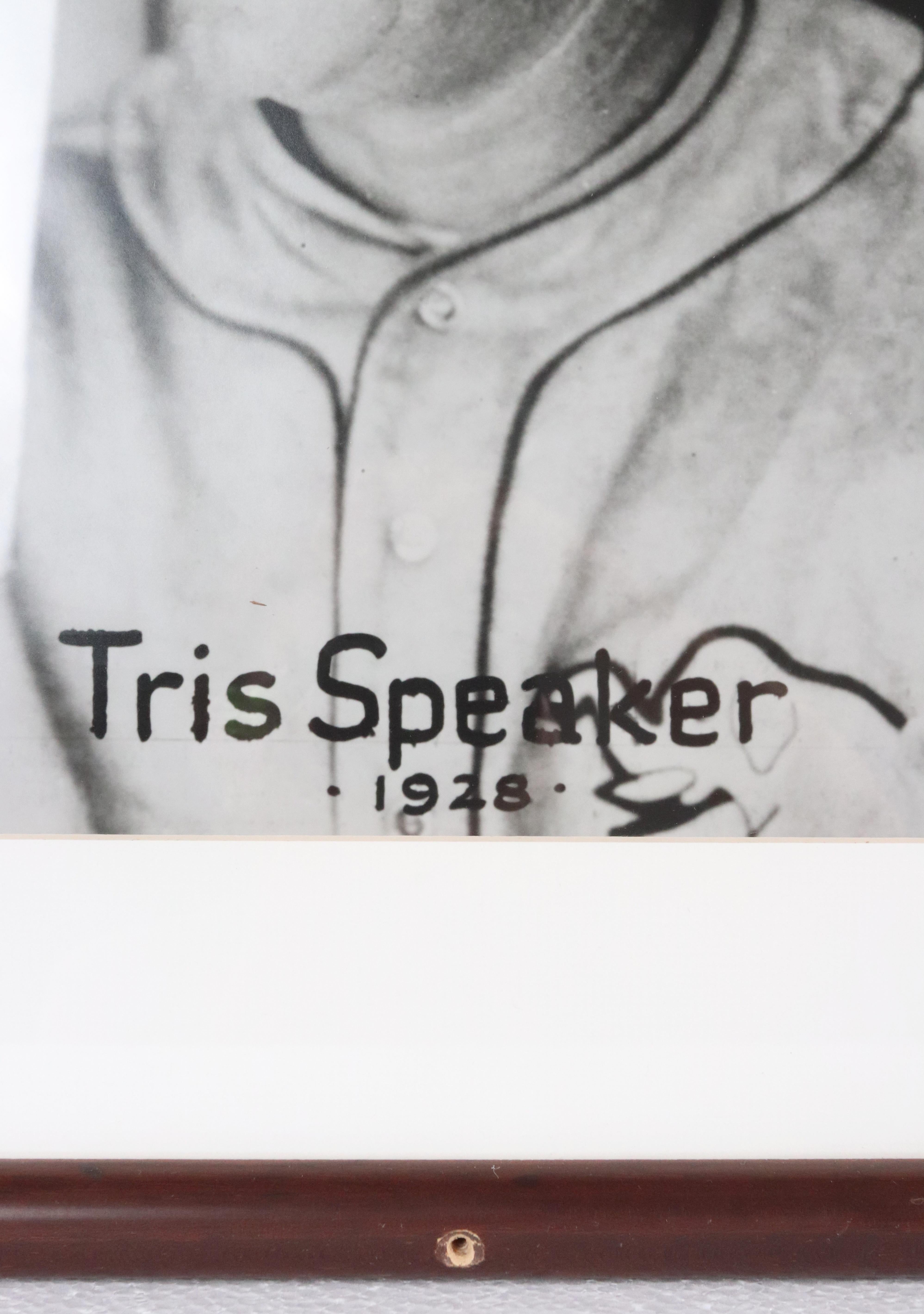 1928 Framed Baseball Player Tris Speaker Photograph For Sale 4