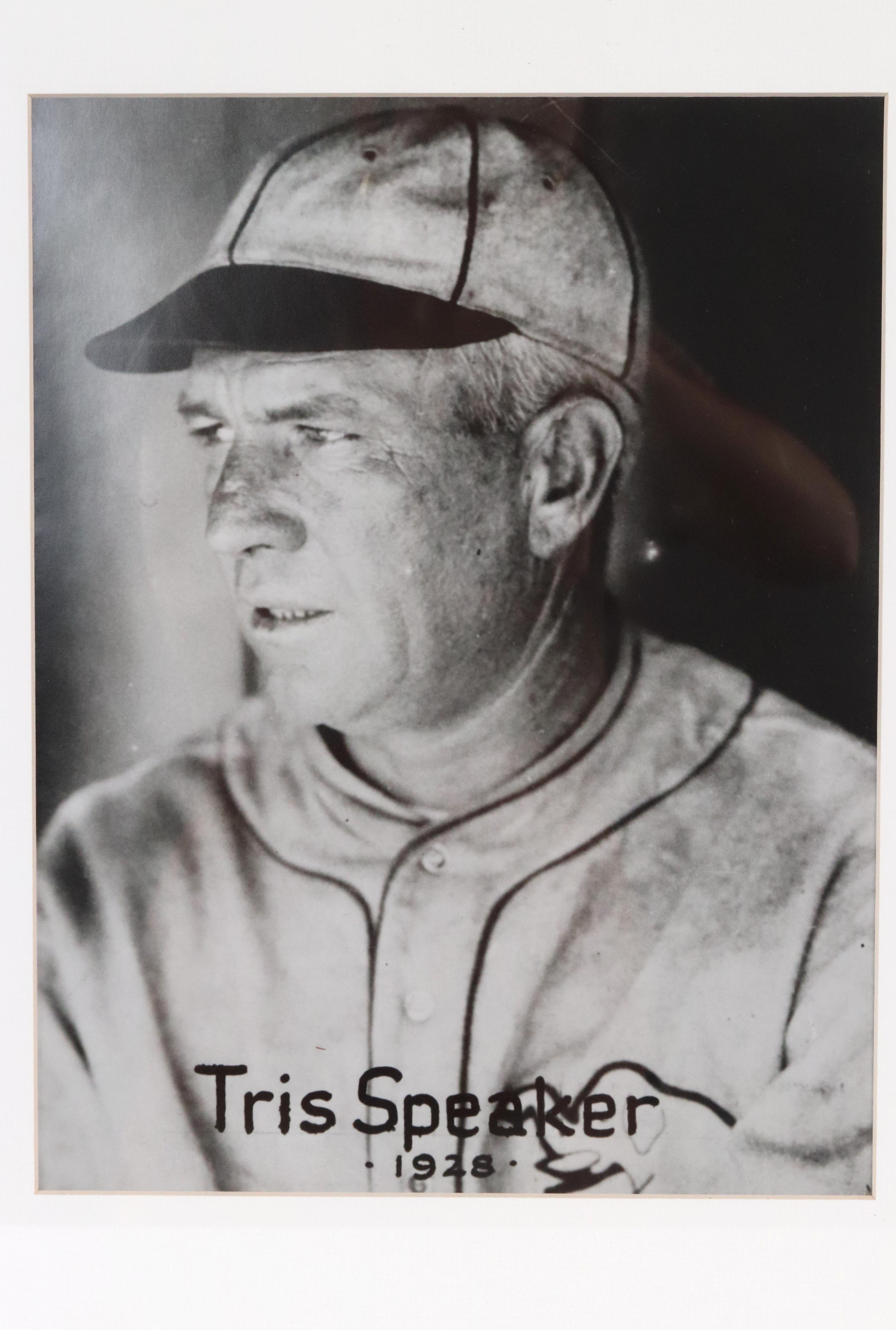 American 1928 Framed Baseball Player Tris Speaker Photograph For Sale