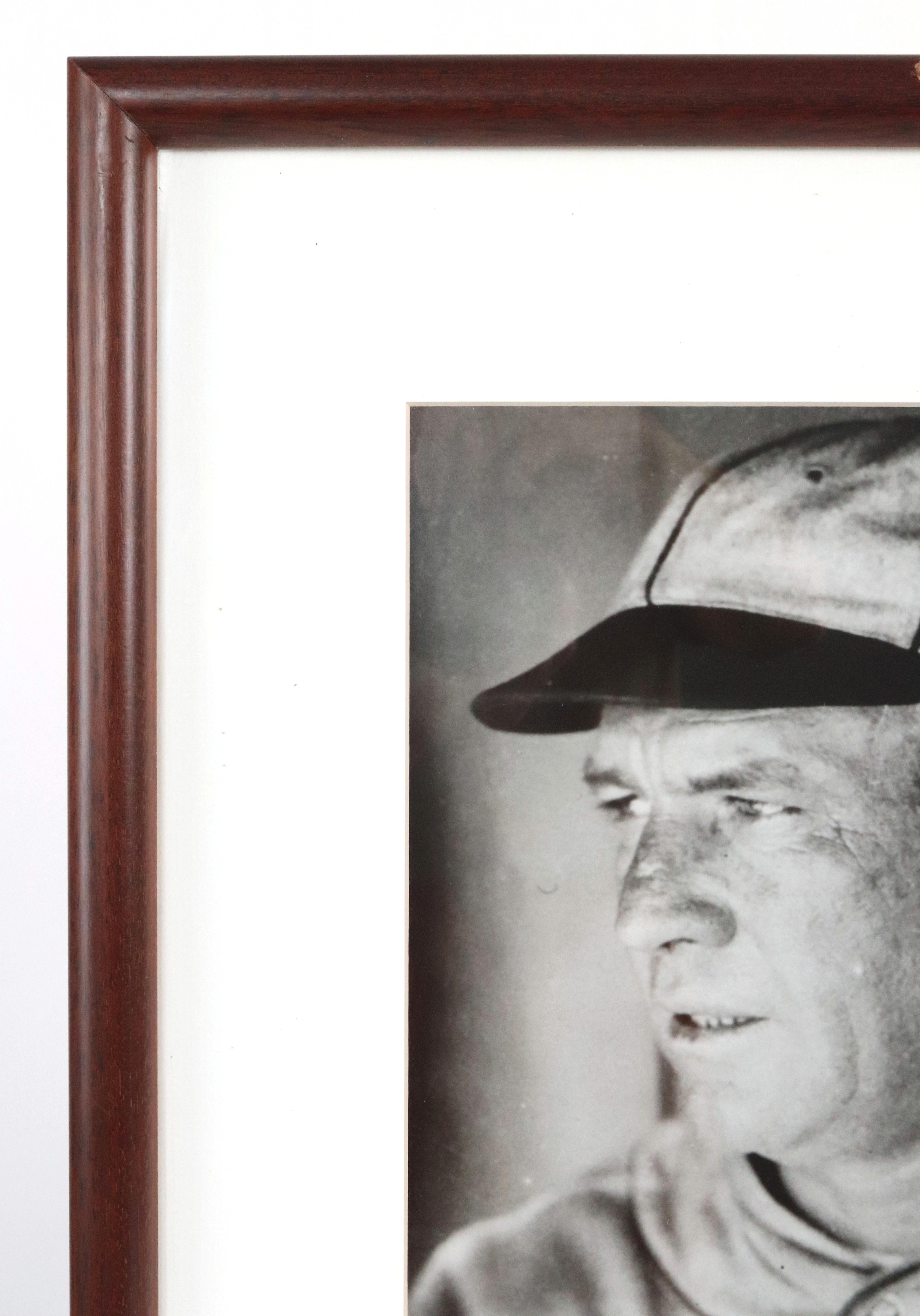 Glass 1928 Framed Baseball Player Tris Speaker Photograph For Sale
