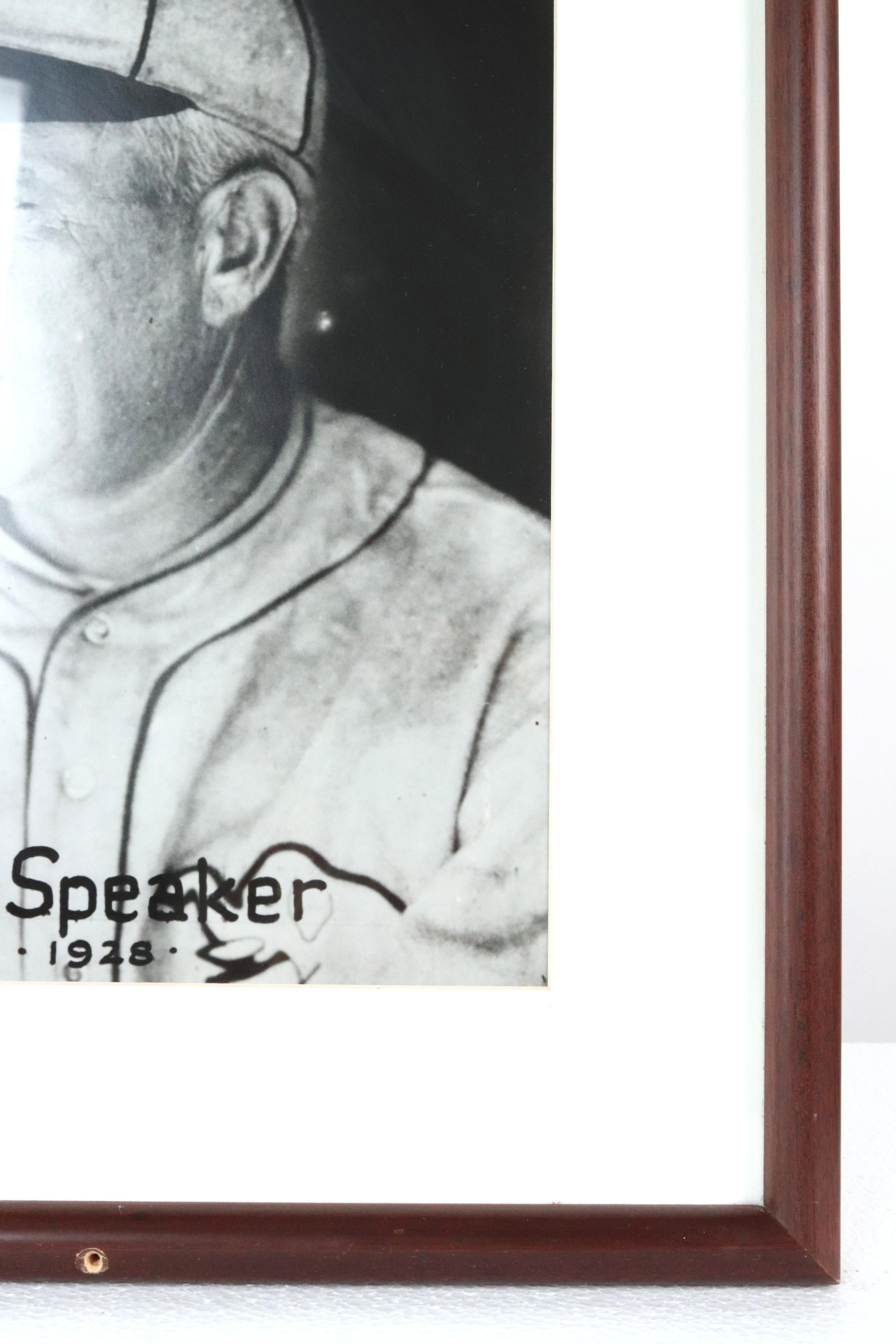 1928 Framed Baseball Player Tris Speaker Photograph For Sale 2