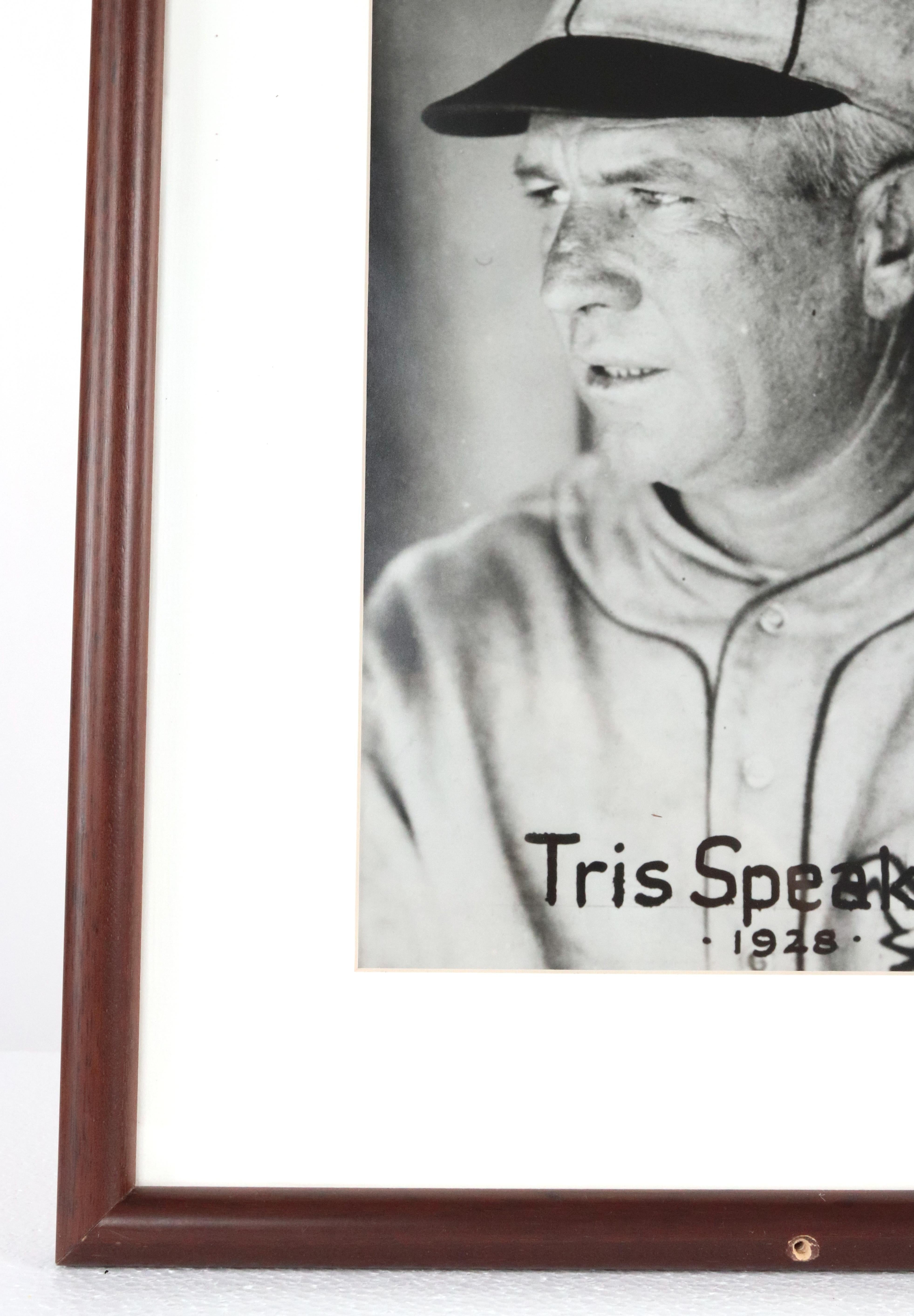 1928 Framed Baseball Player Tris Speaker Photograph For Sale 3