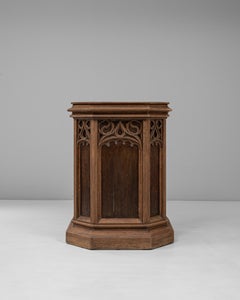1928 French Gothic Revival Wooden Pulpit