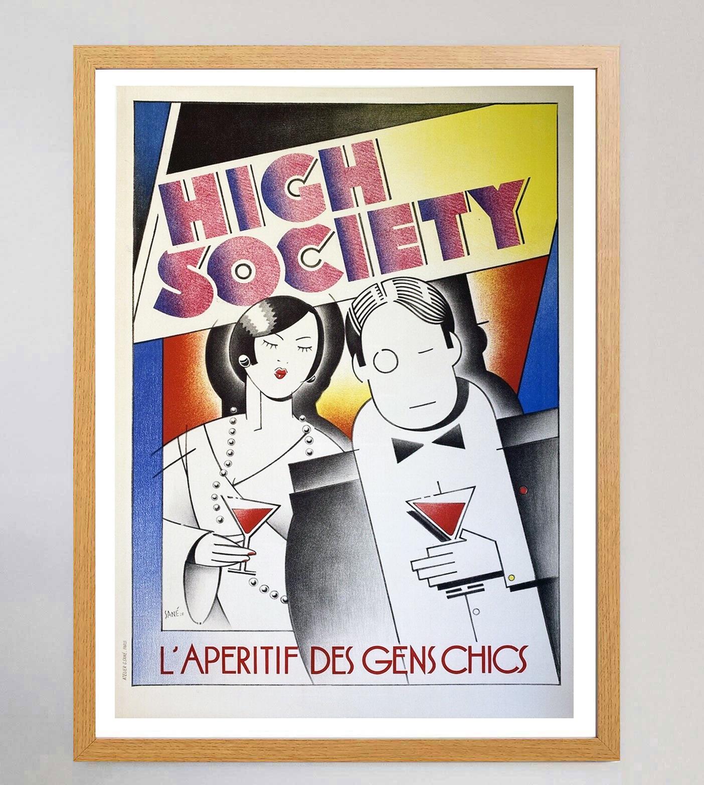 Français Affiche vintage d'origine de la haute société, 1928 en vente