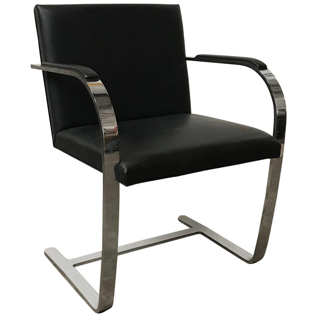 1928, Ludwig Mies van der Rohe, Knoll Brno Chair in Black Leather