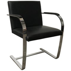 1928, Ludwig Mies van der Rohe, Knoll Brno Chair in Black Leather