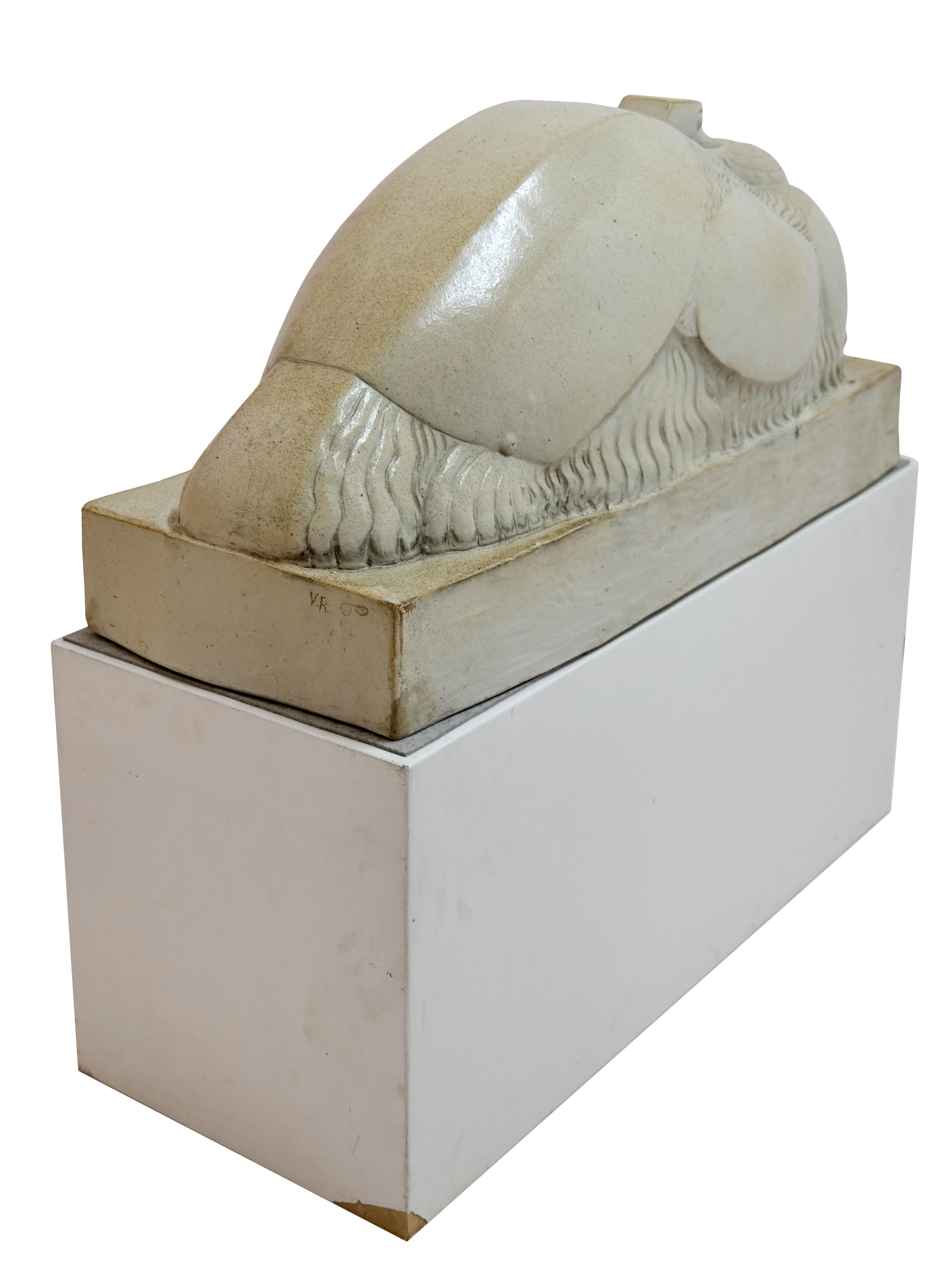 Early 20th Century 1928 Ostrich Stoneware Sculpture from Gaston Le Bourgeois for Sèvres Manufactory For Sale