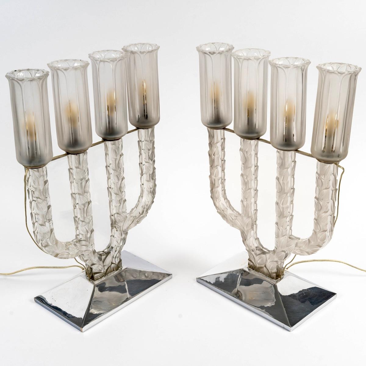 Art Deco Pair of Candelabras Lamps 