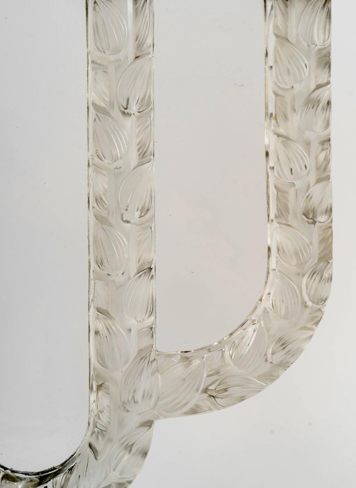 1928 René Lalique - Art Deco Pair Of Candelabras Lamps Oxford Glass For Sale 1