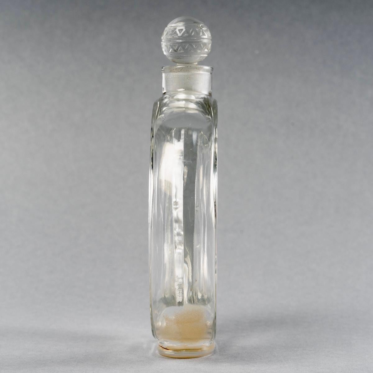 Art Deco 1928 Rene Lalique Baiser du Faune Perfume Bottle for Molinard Clear Glass