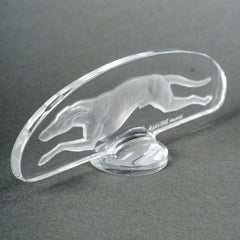 1928 René Lalique Car Mascot Hood Ornament Levrier Greyhound Glass